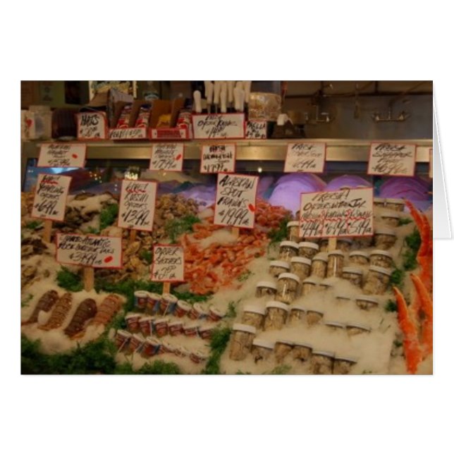 Cartão frutos do mar frescos (Frente Horizontal)