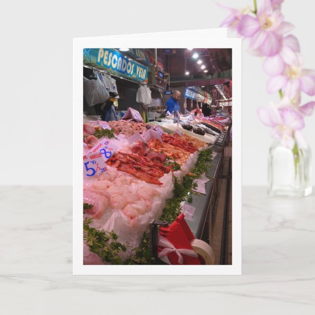 Cartão Frutos do mar no Mercado Central, Valência, Espanh (Orquídea)