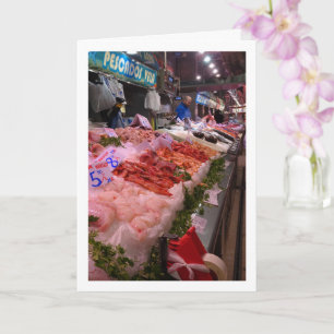 Cartão Frutos do mar no Mercado Central, Valência, Espanh