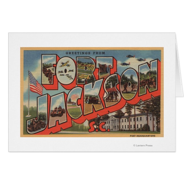Cartão Ft. Jackson, Carolina do Sul - Cena Grande (Frente Horizontal)