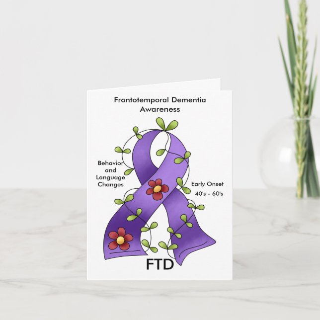 Cartão FTD Frontotemporal Dementia Roxo-Briso Notecard (Frente)