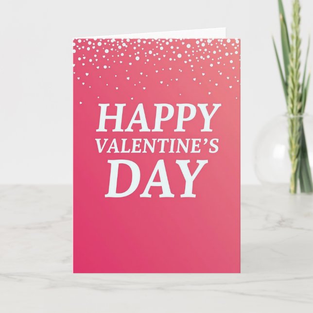 Cartão Fuchsia Valentine Glitter Texture Card (Frente)