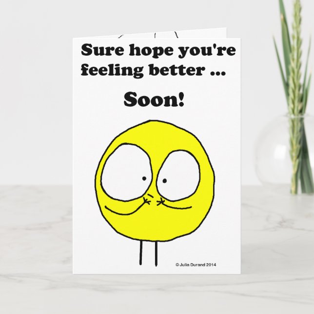 Cartão "Fudsy Faces", Get Well, Greeting Card (Frente)