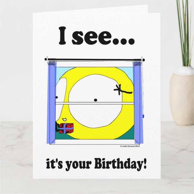 Cartão "Fudsy Faces"-Large-"I see it's your Birthday!" (Frente)