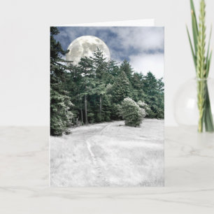 Cartão Fuga da Lua cheia do solstício às madeiras