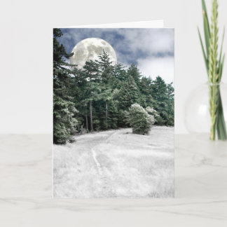 Cartão Fuga da Lua cheia do solstício às madeiras