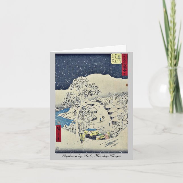 Cartão Fujikawa por Ando, Hiroshige Ukiyoe (Frente)