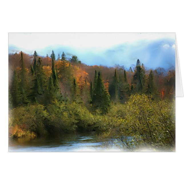 Cartão Fulgor do outono da paisagem da árvore (Frente Horizontal)