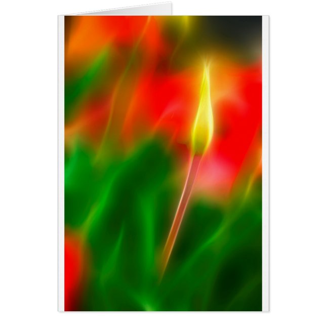 Cartão Fulgor verde, vermelho e amarelo da tulipa (Frente)