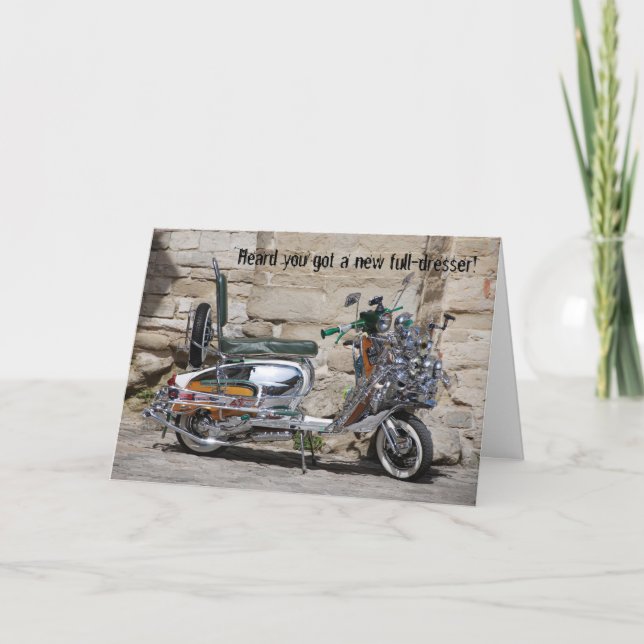 Cartão Full Dresser Motorcycle Funny Get Well Card (Frente)