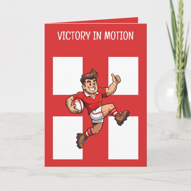 Cartão Full Sprint Victory Cheerful Rugby Hero (Frente)