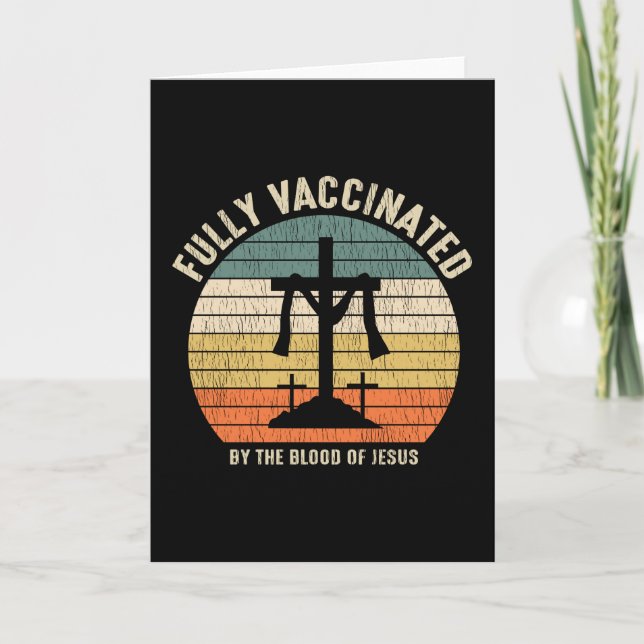 Cartão Fully Vaccinated By The Blood Of Jesus Christian (Frente)