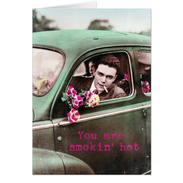 Cartão Fumando arte digital com retrato quente (Frente)