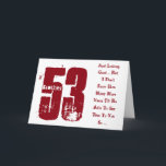 Cartão Fun, 53rd birthday, brother, red and white text.<br><div class="desc">A white background featuring red text,  on this 53rd birthday greeting for a brother. My Funny Mind Greetings.</div>