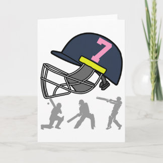Cartão Fun 7th Birthday Cricket Player Boys Kids 7 Year O
