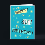 Cartão Fun Color Block 80th Birthday Greeting Card<br><div class="desc">Change to ANY AGE.  A cheerful and happy birthday card personalized just for the birthday person in your life. They'll love it!  To see more age specific,  customizable birthday cards,  just click on the Zigglets Store link below.</div>