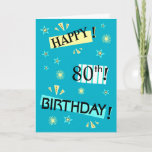 Cartão Fun Color Block 80th Birthday Greeting Card<br><div class="desc">Change to ANY AGE.  A cheerful and happy birthday card personalized just for the birthday person in your life. They'll love it!  To see more age specific,  customizable birthday cards,  just click on the Zigglets Store link below.</div>