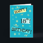 Cartão Fun Color Block Fun 18th Birthday Greeting Card<br><div class="desc">Change to ANY AGE.  A cheerful and happy birthday card personalized just for the birthday person in your life. They'll love it!  To see more age specific,  customizable birthday cards,  just click on the Zigglets Store link below.</div>