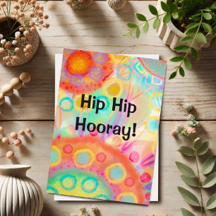 Cartão Fun Colored Hip Hip Hooray