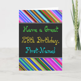 Cartão Fun, Colorful, Whimsical 28th Birthday Card