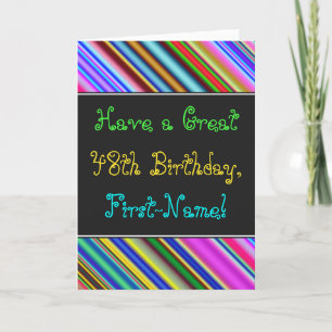 Cartão Fun, Colorful, Whimsical 48th Birthday Card