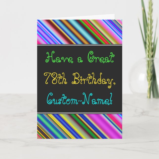 Cartão Fun, Colorful, Whimsical 78th Birthday Card (Frente)