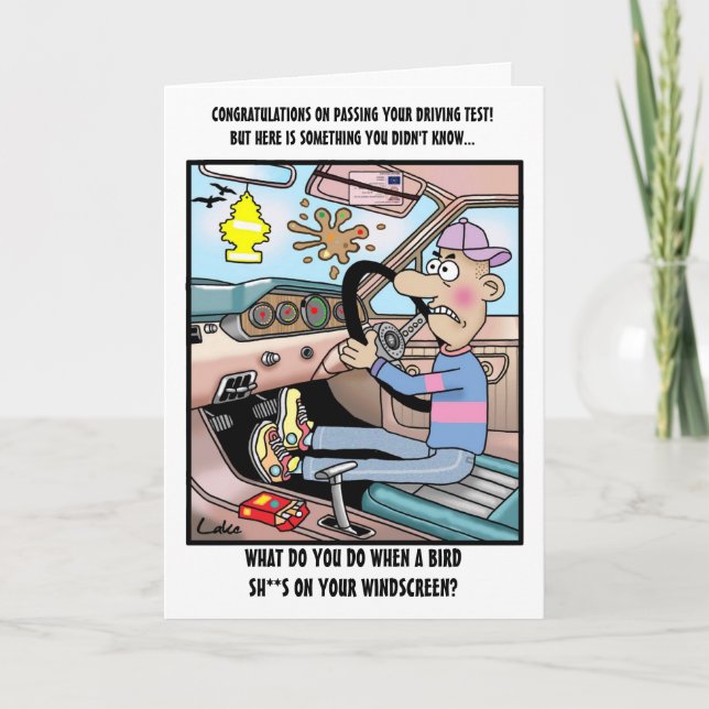 Cartão Fun congratulations card for passing driving test (Frente)