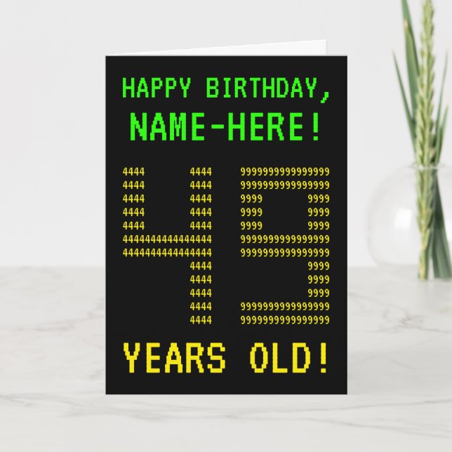 Cartão Fun, Geeky, Nerdy "49 YEARS OLD!" Birthday Card (Frente)