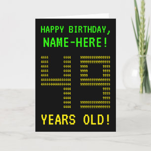 Cartão Fun, Geeky, Nerdy "49 YEARS OLD!" Birthday Card