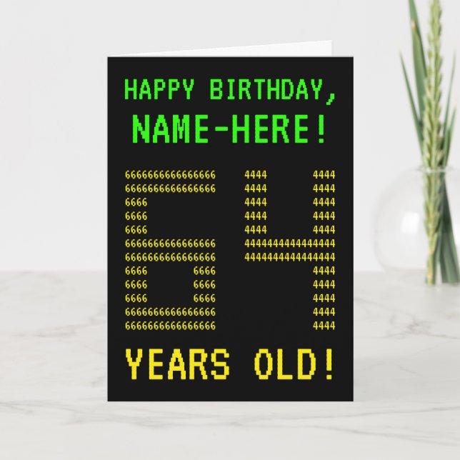 Cartão Fun, Geeky, Nerdy "64 YEARS OLD!" Birthday Card (Frente)