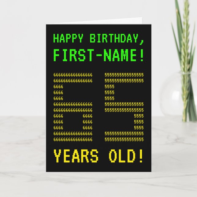 Cartão Fun, Geeky, Nerdy "65 YEARS OLD!" Birthday Card (Frente)
