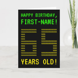 Cartão Fun, Geeky, Nerdy "65 YEARS OLD!" Birthday Card