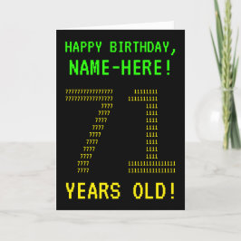 Cartão Fun, Geeky, Nerdy "71 YEARS OLD!" Birthday Card