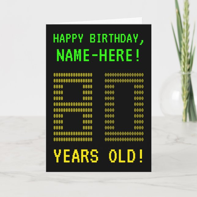 Cartão Fun, Geeky, Nerdy "80 YEARS OLD!" Birthday Card (Frente)