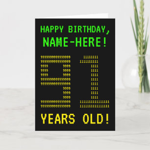 Cartão Fun, Geeky, Nerdy "91 YEARS OLD!" Birthday Card