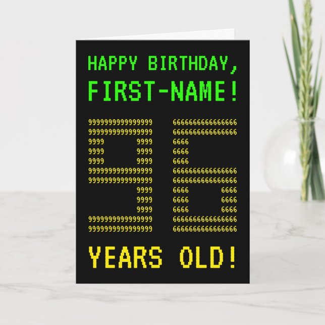 Cartão Fun, Geeky, Nerdy "96 YEARS OLD!" Birthday Card (Frente)