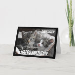 Cartão Fun Heart to Heart Daughter Birthday Cat Animal<br><div class="desc">If you love Cats or Animals this card will bring a smile to your face  Perfect for the Daughter who loves Cats.  We may not always see eye to eye but always heart to heart</div>