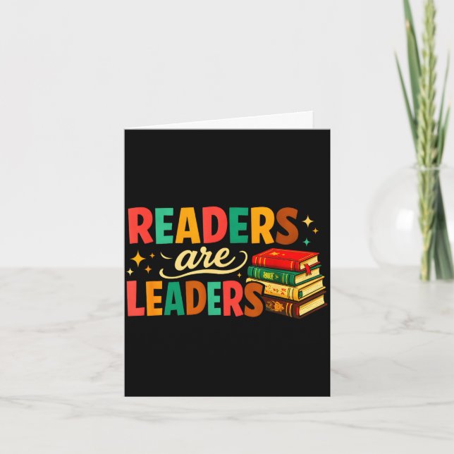 Cartão Fun inspiring readers are leaders book lovers (Frente)