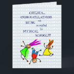 Cartão Fun Kids<br><div class="desc">Add your own text to this fun large greeting card. Three stick figure kids jumping and flipping for joy.</div>