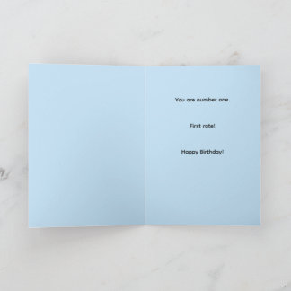 Cartão Fun numbers one first rate best birthday ONE