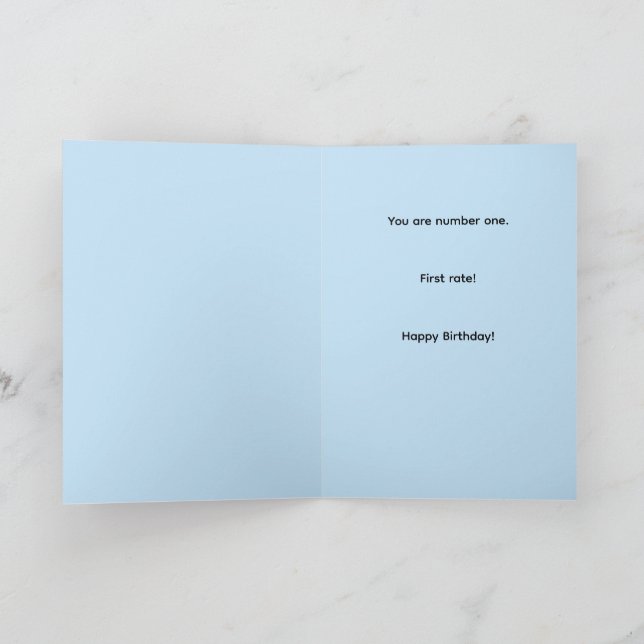 Cartão Fun numbers one first rate best birthday ONE (Interior)