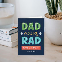 Fun Rad Dad Custom Father's Day Card