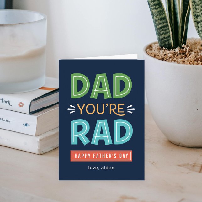 Cartão Fun Rad Dad Custom Father's Day Card (Criador carregado)