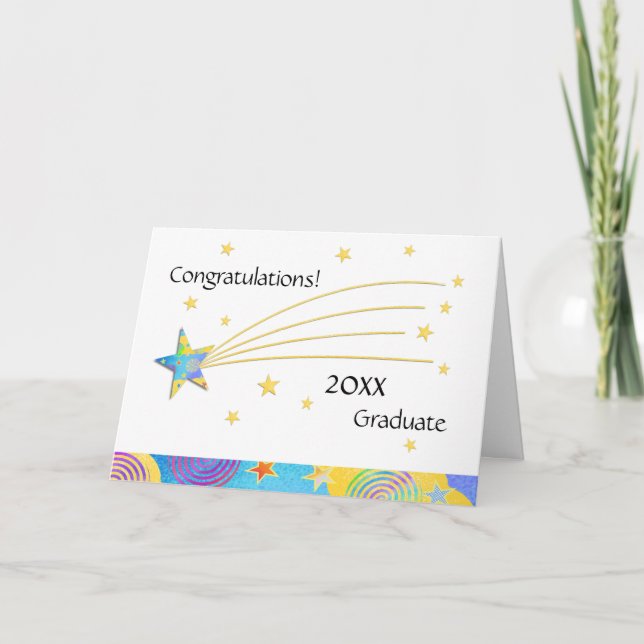 Cartão Fun Starry Graduation Greeting Card (Frente)