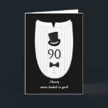 Cartão Fun Top Hat Formal 90th Birthday Greeting Card<br><div class="desc">This card can be customized for ANY AGE. Fun,  formal birthday greeting for family or friends. Click on the Zigglets store link below to see more milestone birthday cards.</div>