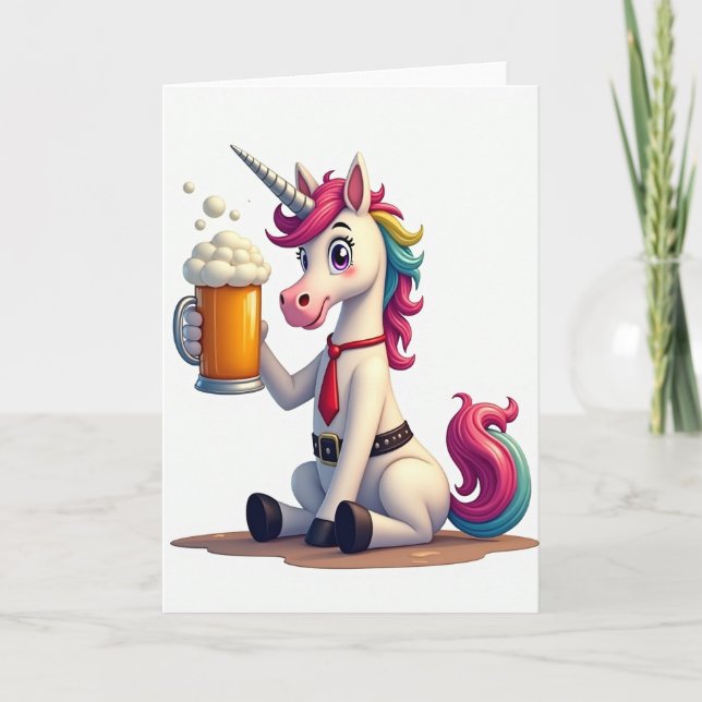 Cartão Fun Unicorn Party Time Card (Frente)