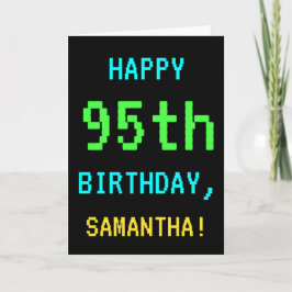 Cartão Fun Vintage/Retro Video Game Look 95th Birthday