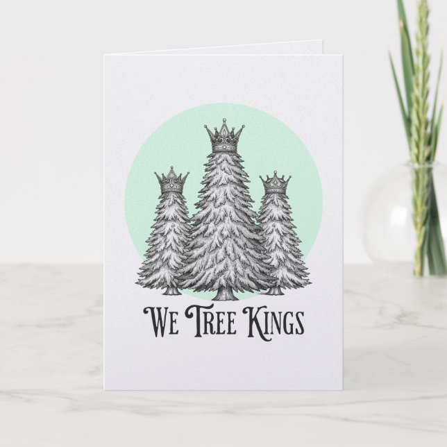 Cartão Fun We Three Kings Pun Christmas Tree card (Frente)