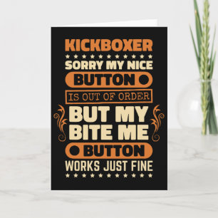 Cartão Funciona botão de mordida Design Kickboxer Amante