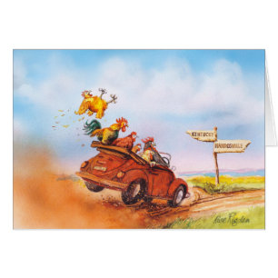 Cartão funcionamento de galinha